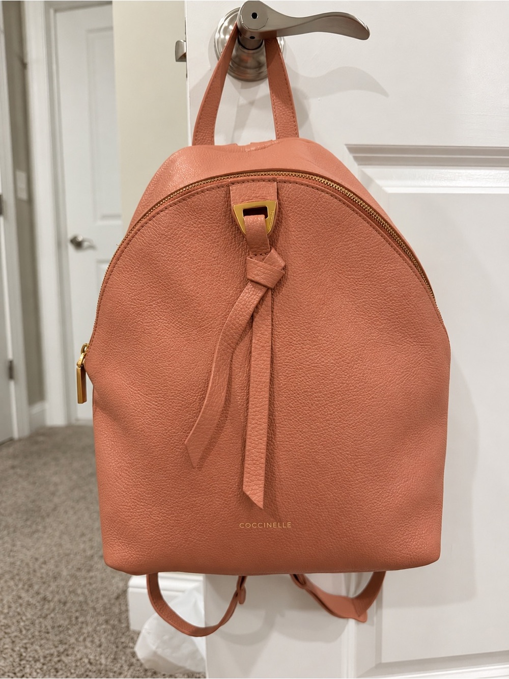 Coccinelle Italian Coral soft Leather Backpack
